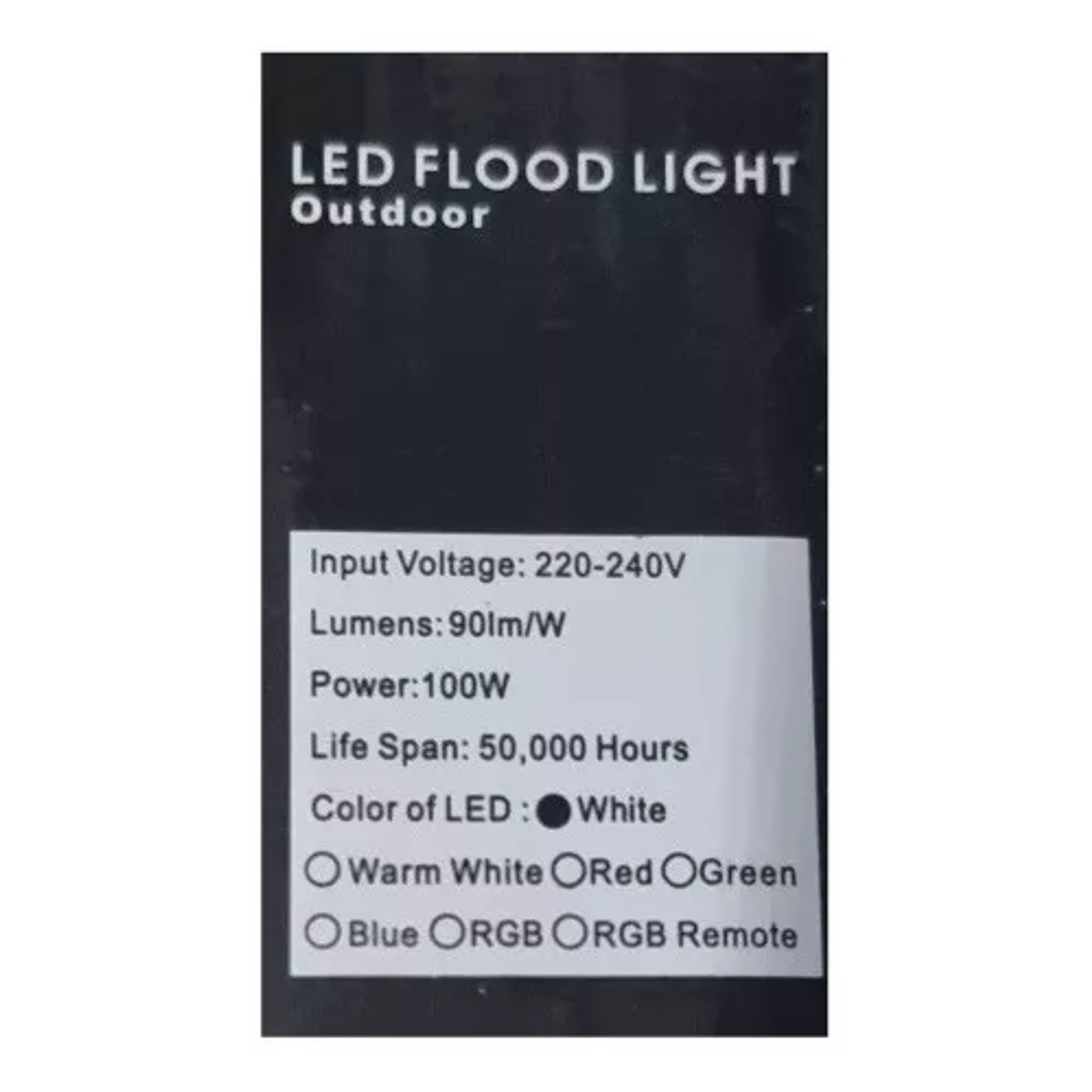 Foco Proyector Led Luz Fría De 100 Watt De Potencia Duradera 6