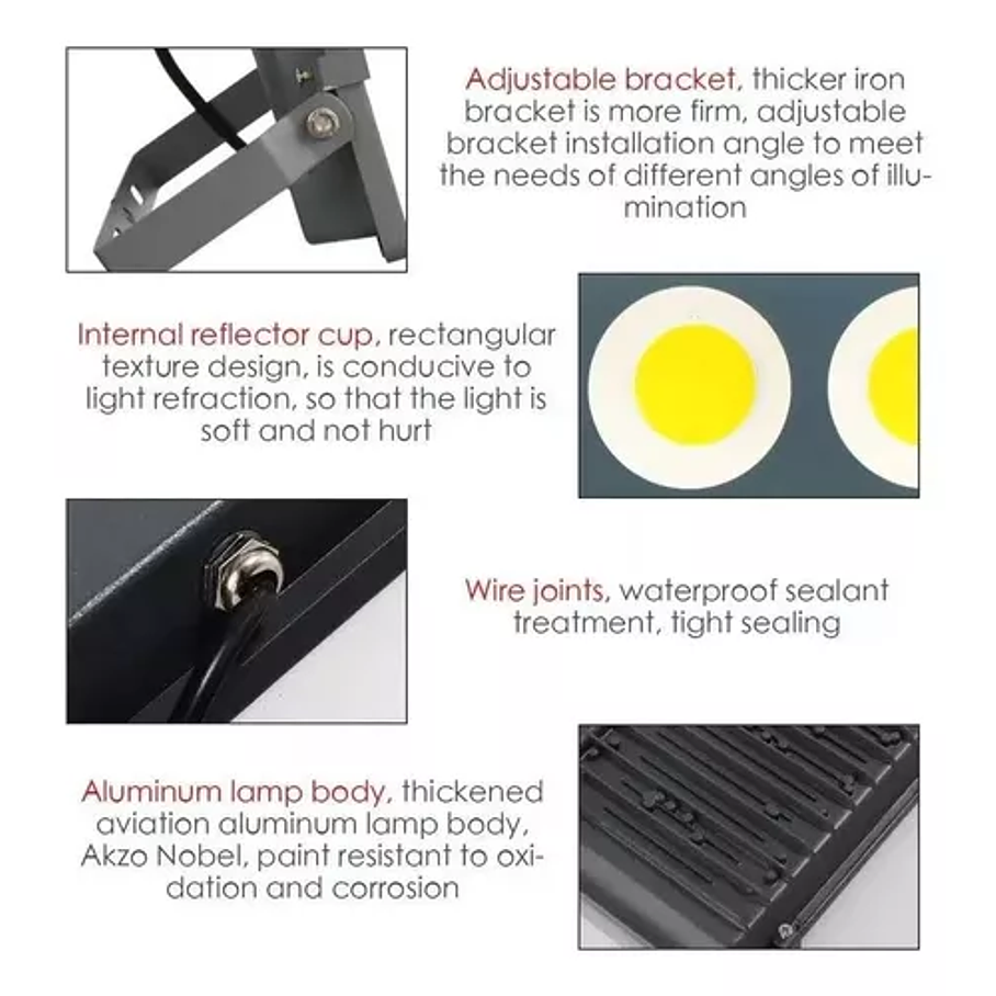 Luz Lampara Foco Led Plano Reflector 50w Exterior  4