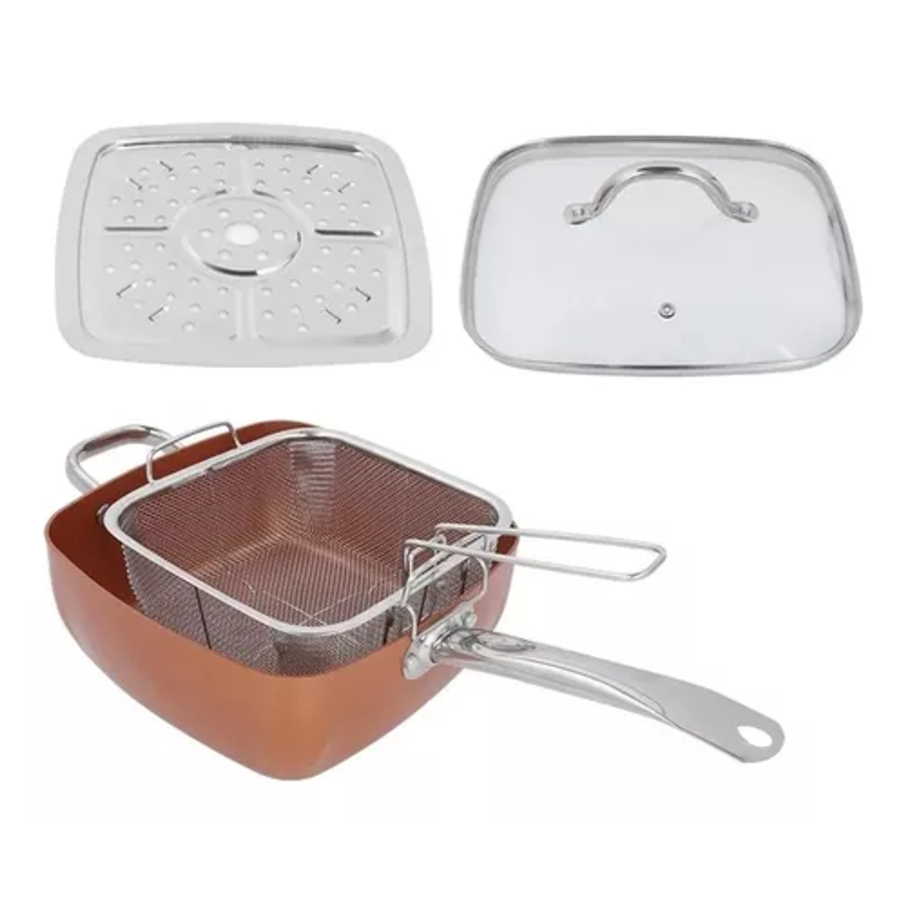 Juego Cocina 4 Piezas Olla Sarten Cuadrada 7 Litros 5