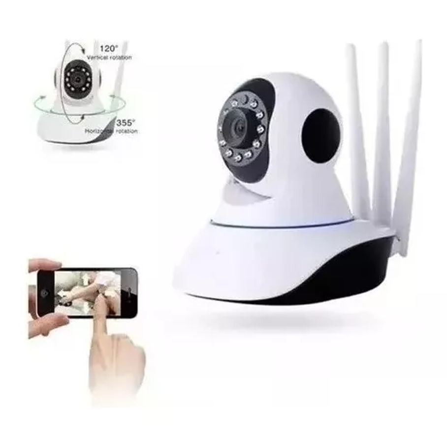 Camaras Ip Wifi Hd Vision Nocturna 360° Blanco 4