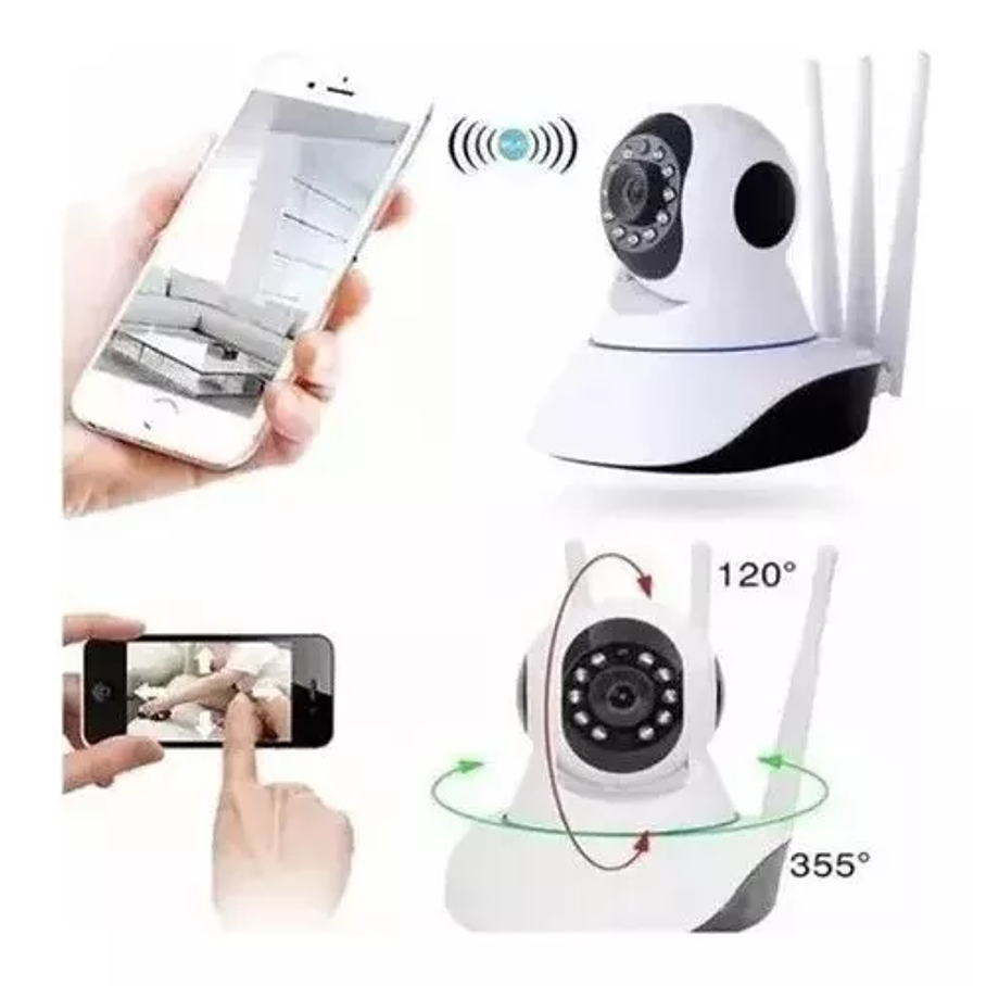 Camaras Ip Wifi Hd Vision Nocturna 360° Blanco 6