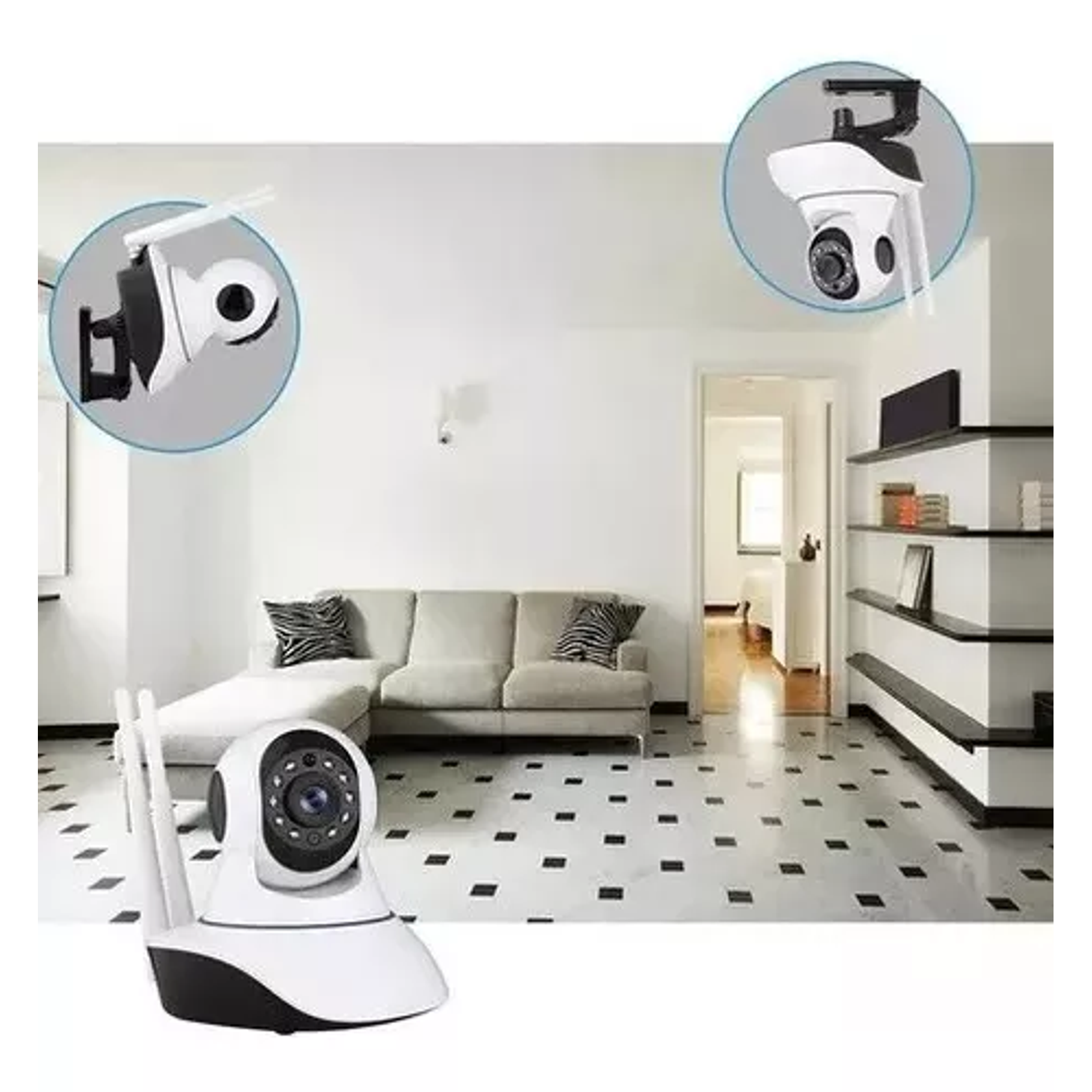 Camaras Ip Wifi Hd Vision Nocturna 360° Blanco 7