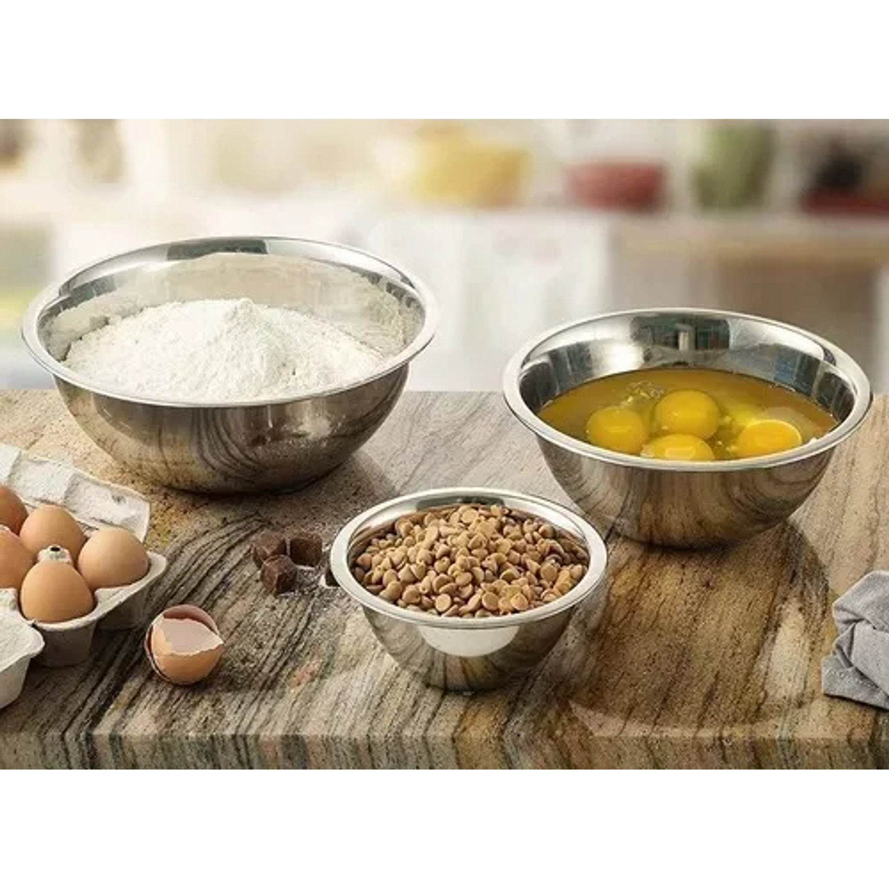 Bowl 30cm Acero Inoxidable Repostería Pocillo Fuente Cocina  2