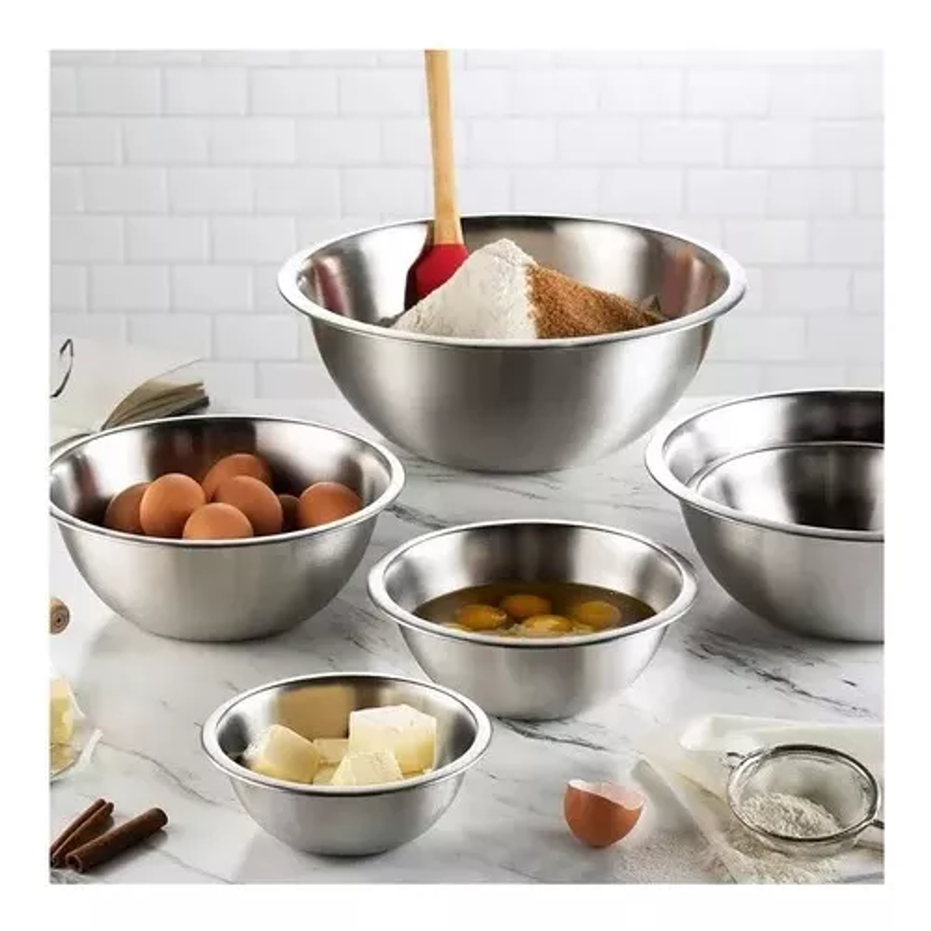 Bowl 30cm Acero Inoxidable Repostería Pocillo Fuente Cocina  3