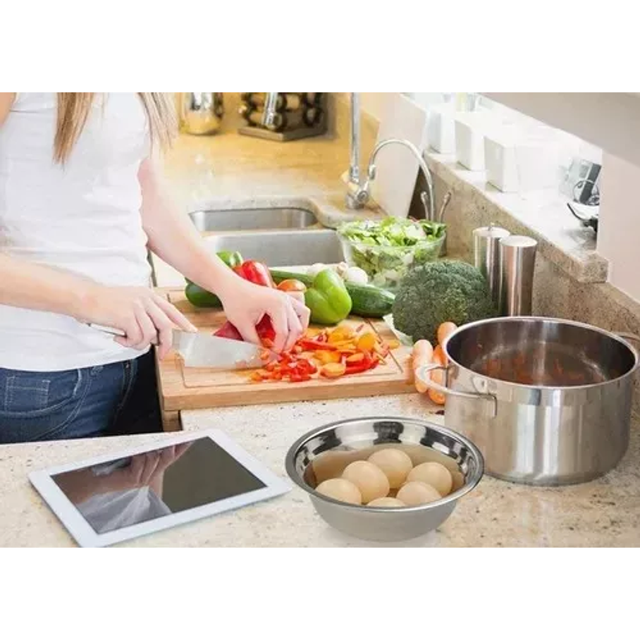 Bowl 30cm Acero Inoxidable Repostería Pocillo Fuente Cocina  5