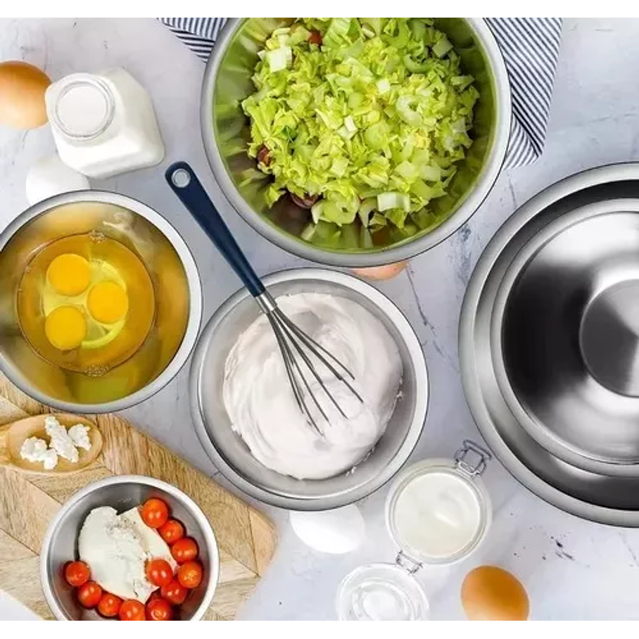 Bowl 30cm Acero Inoxidable Repostería Pocillo Fuente Cocina  6