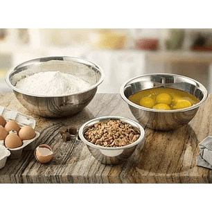 Bowl 20cm Acero Inoxidable Repostería Pocillo Fuente Cocina 