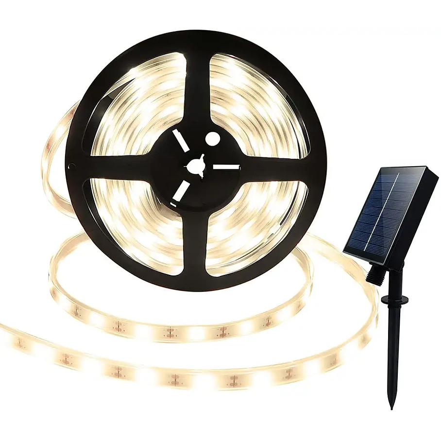 Lámpara Solar Luces Tira Led Al Aire 10 Mts 200 Led Navidad 6