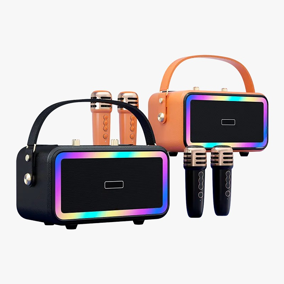 Parlante Karaoke Portatil Bluetooth con Micrófono Luces de Colores 1
