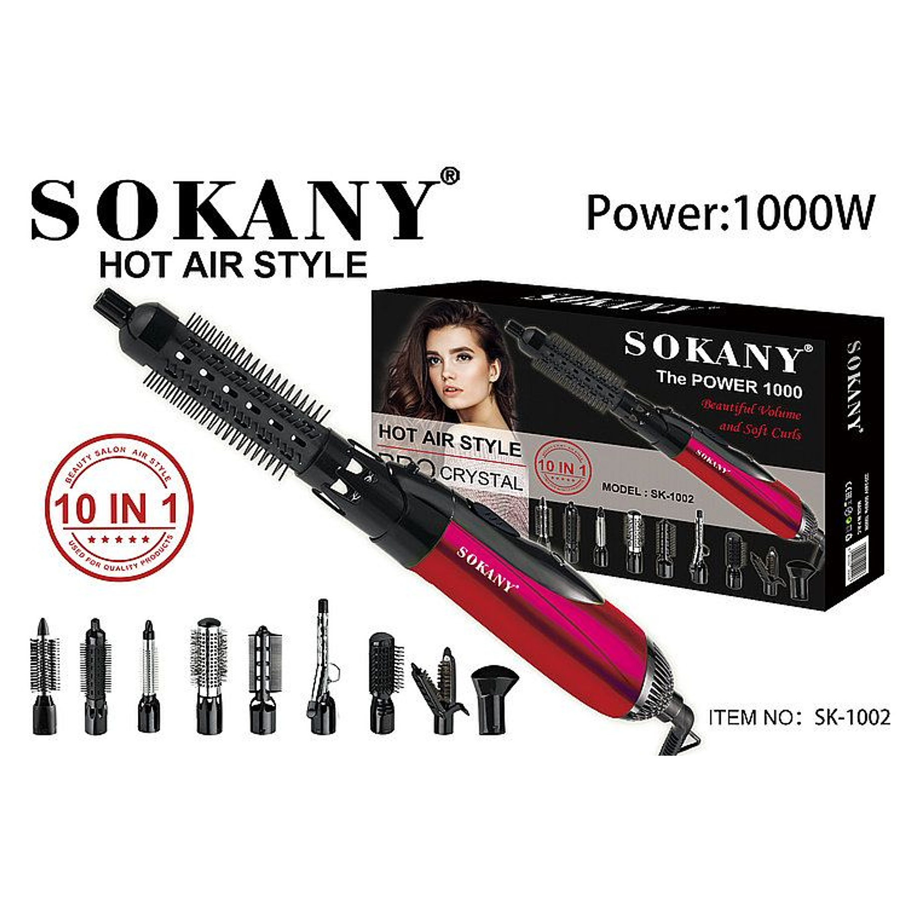 Cepillo 10 en 1 Cepillo Anti Frizz Cepillo Secador Y Alisador 1