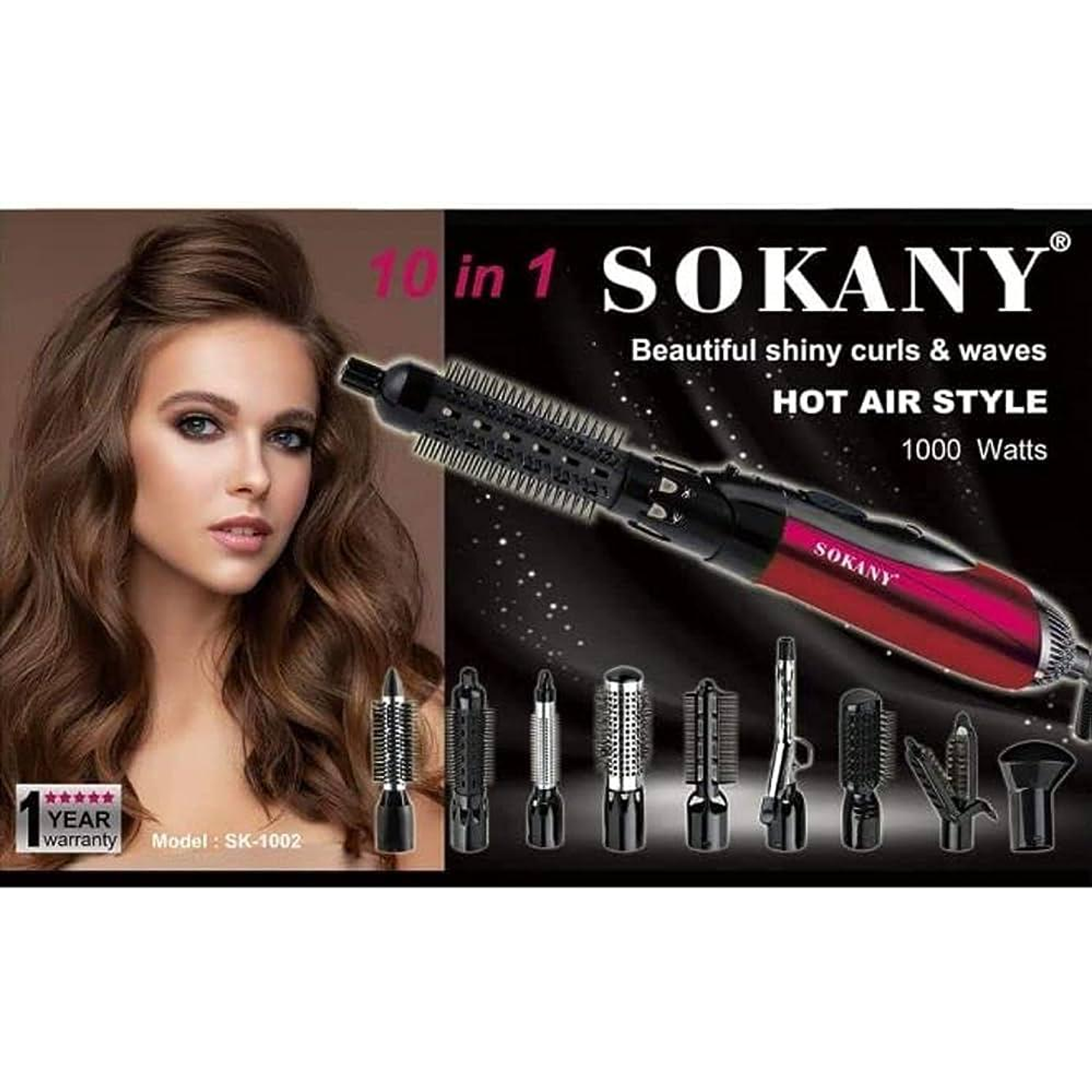 Cepillo 10 en 1 Cepillo Anti Frizz Cepillo Secador Y Alisador 2