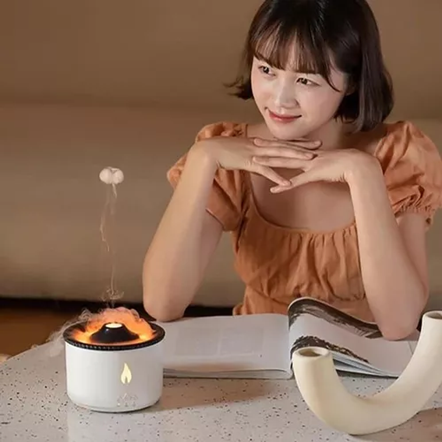 Humidificador Difusor Purificador Volcan Erupcion + Esencias 4