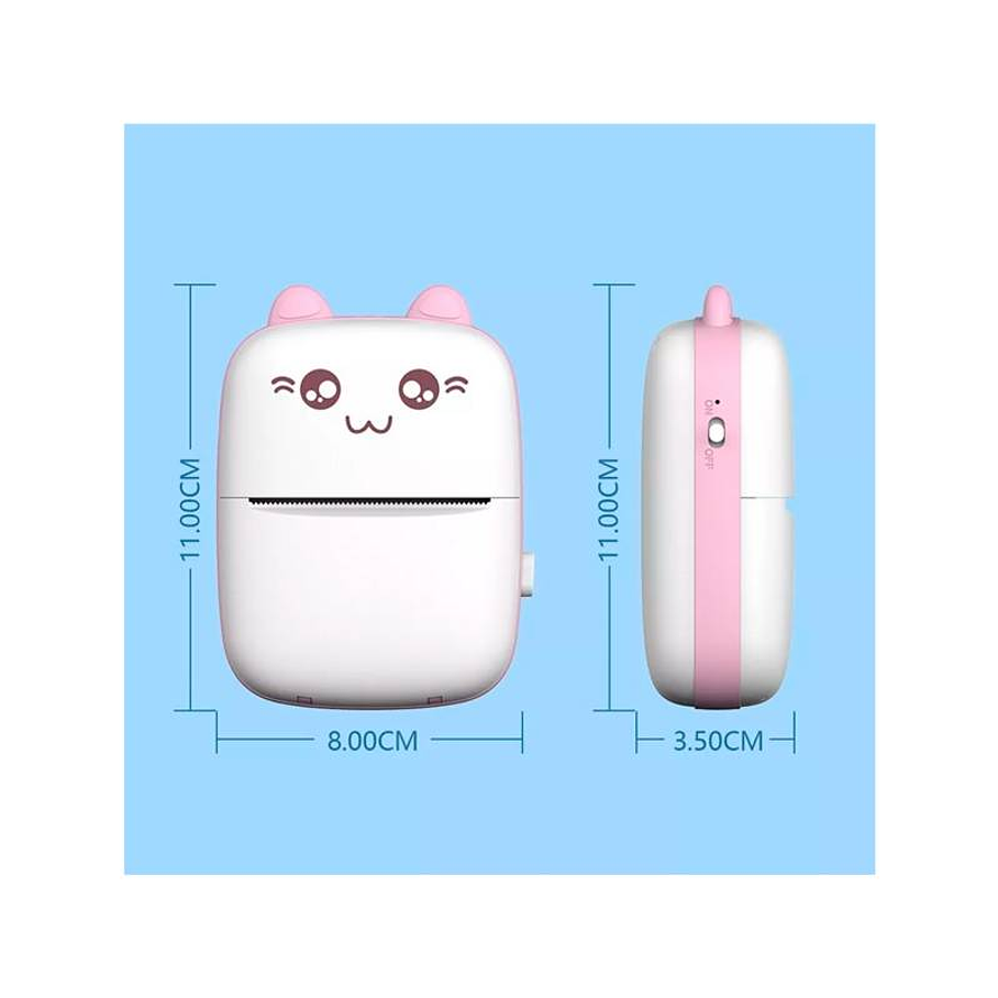Mini Impresora Térmica Portátil Gatita Bluetooth 200dpi + 1 rollo  6