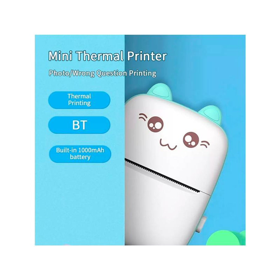 Mini Impresora Térmica Portátil Gatita Bluetooth 200dpi + 1 rollo  8