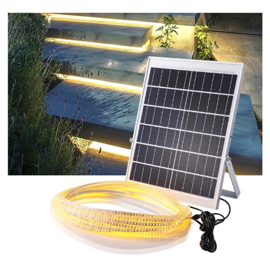Lámpara Solar Luces Tira Led Al Aire 10 Mts 200 Led Navidad 2