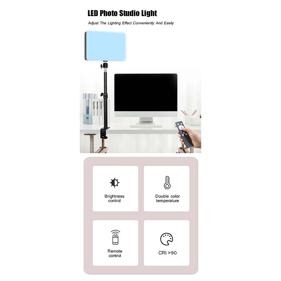 Aro Cuadrado De Luz Led Fotografía 48 Cm + Trípode Ajustable RLl19 PLl48 3