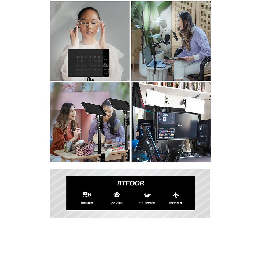 Aro Cuadrado De Luz Led Fotografía 36 Cm + Trípode Ajustable 5