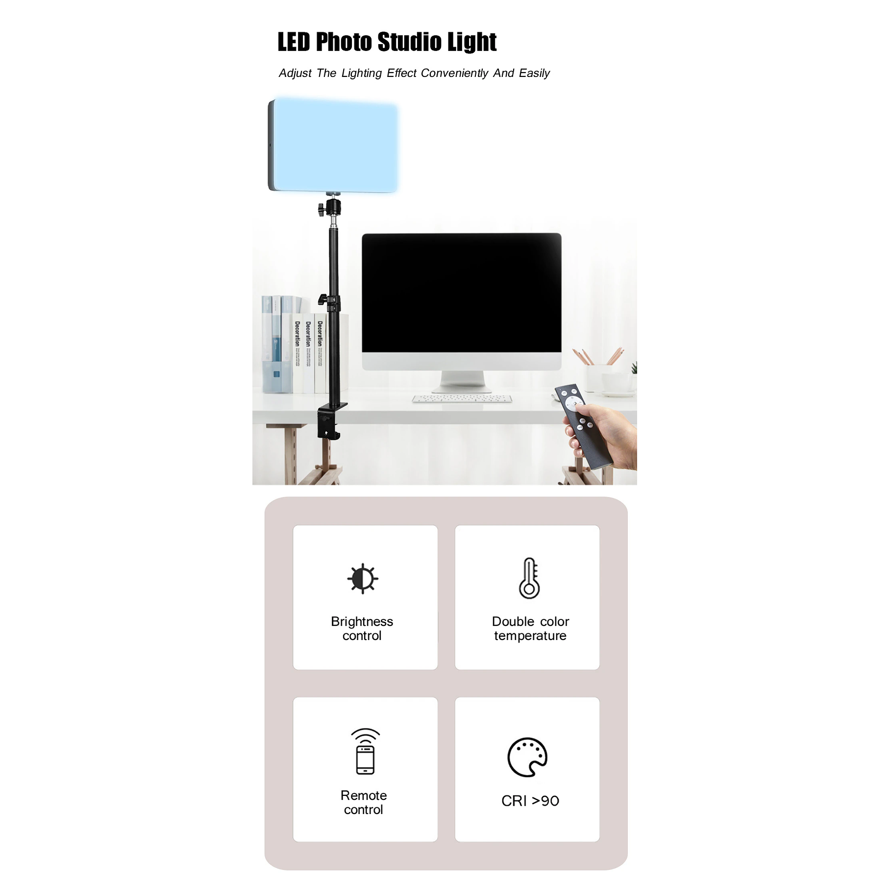 Aro Cuadrado De Luz Led Fotografía 36 Cm + Trípode Ajustable 7