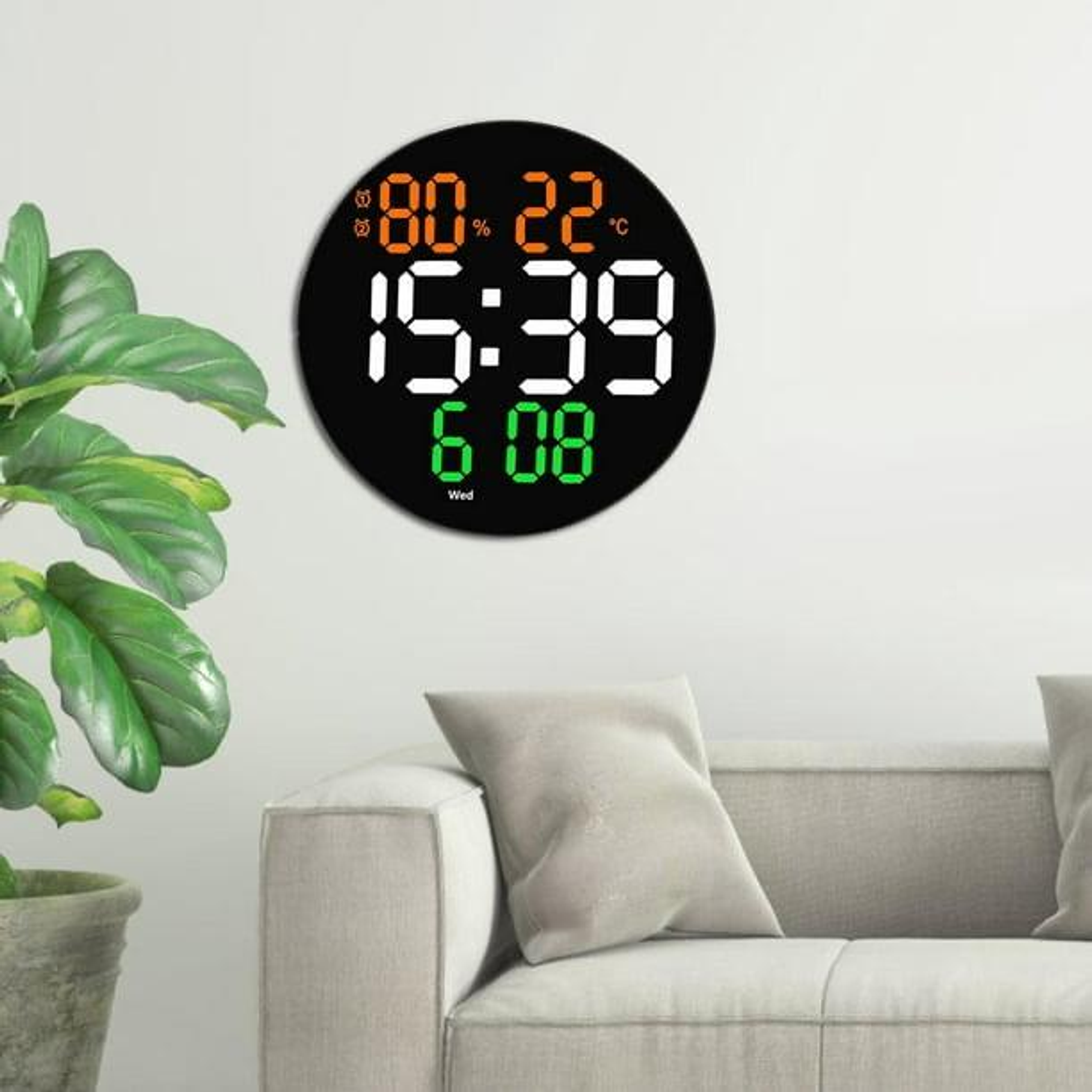 Despertador Digital con Control Remoto, 10'' Reloj de Pared LED Digital 4