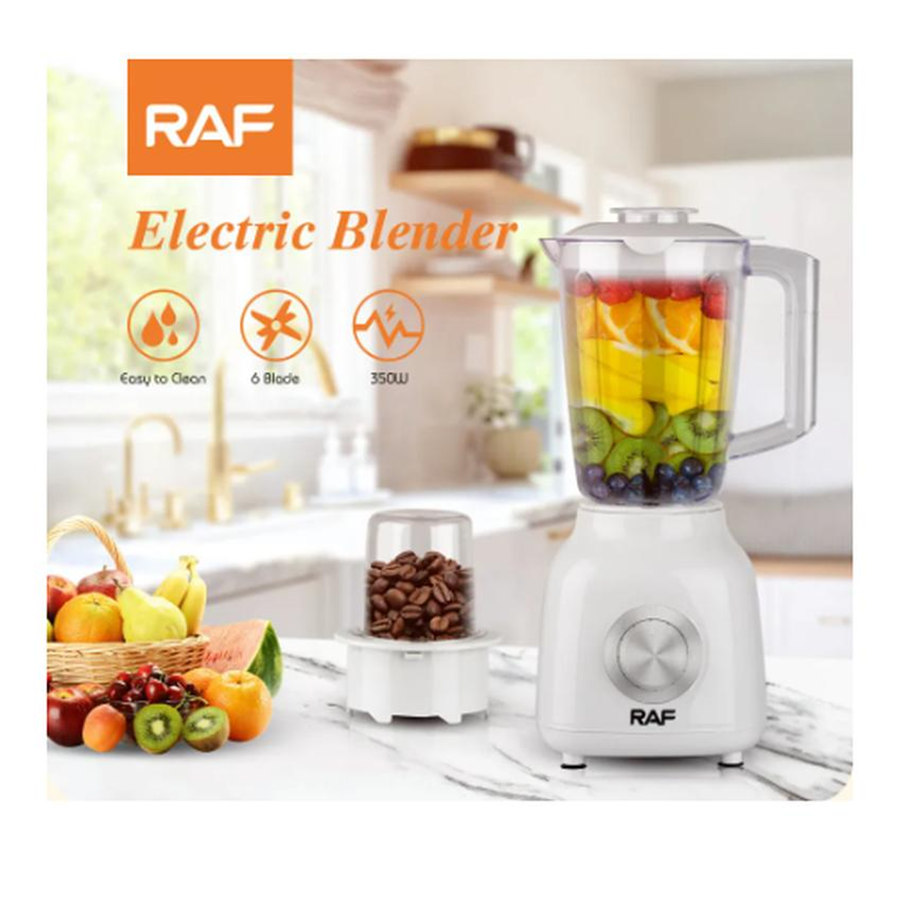 Juguera Licuadora Multifunción Preparación De Alimentos De 1500ML Raf 6