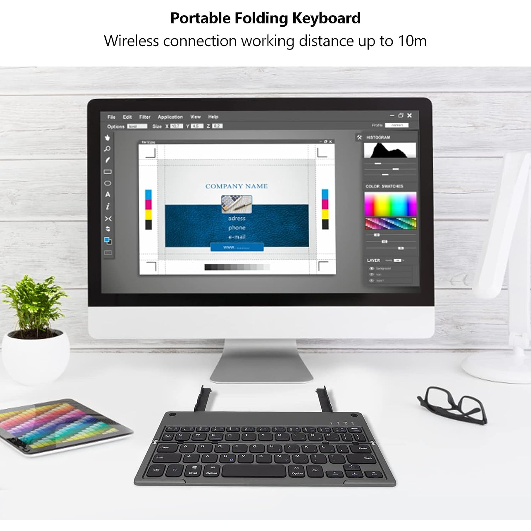 Teclado Bluetooth Plegable Inalámbrico Retráctil Andowl 6