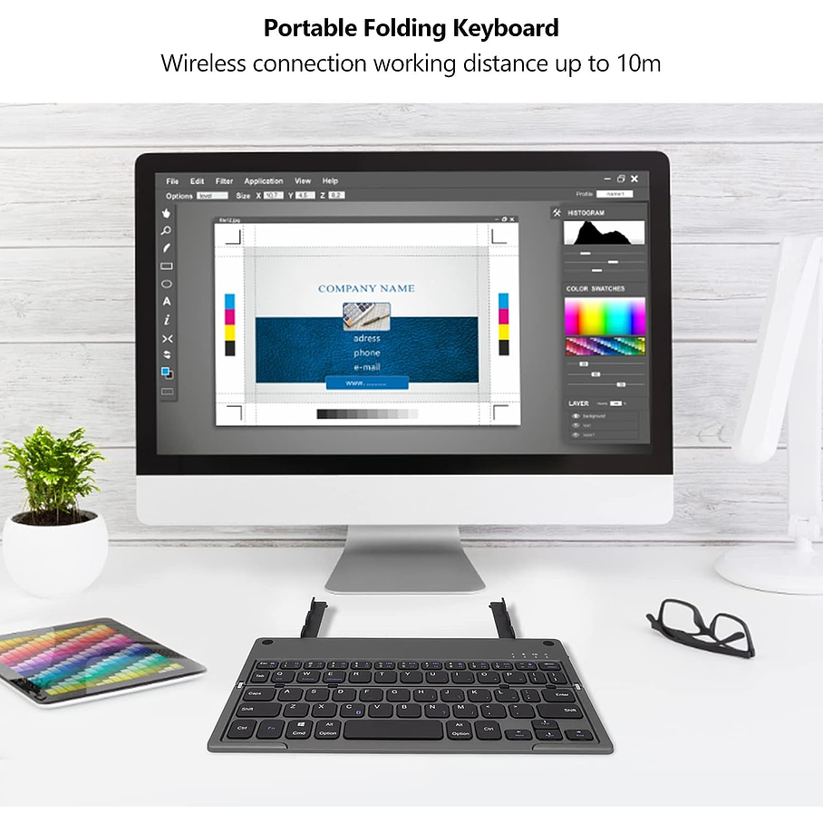 Teclado Bluetooth Plegable Inalámbrico Retráctil Andowl 6