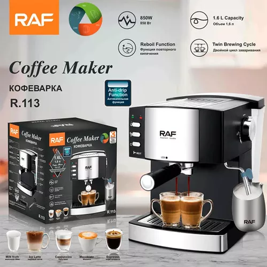 Máquina De Café Espresso Con Espumador De Leche 1.6l 3