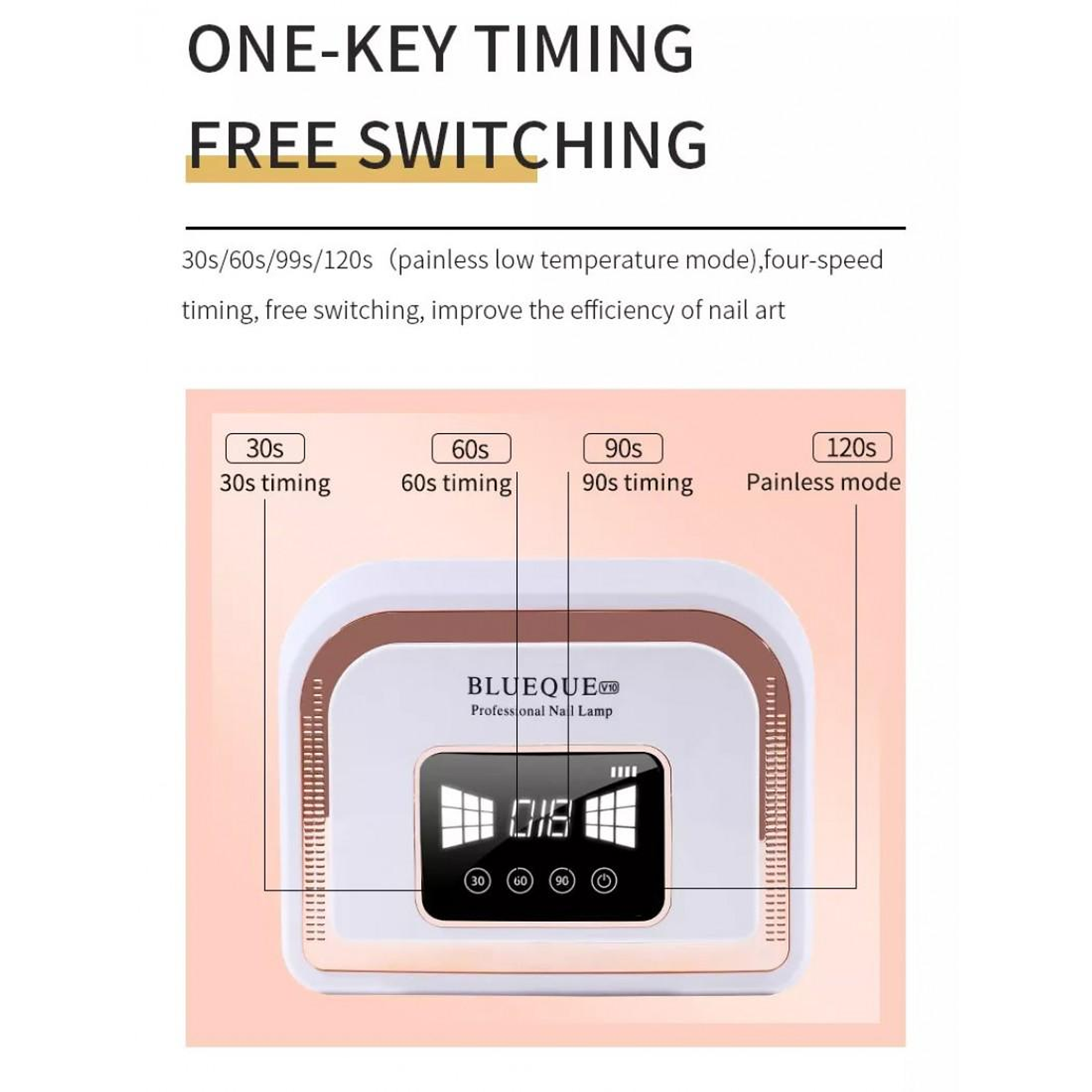 Lampara Led Uv 120W Secadora Uñas Profesional BLUEQUE  3