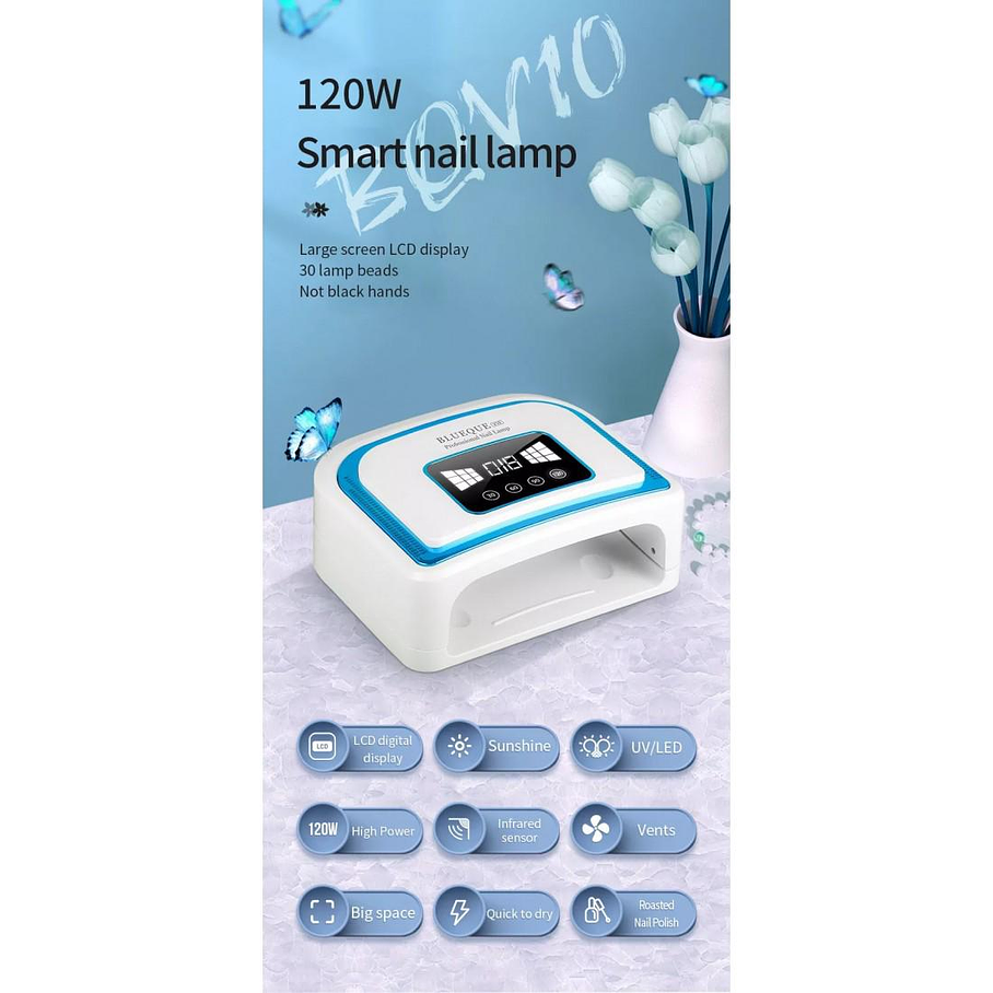 Lampara Led Uv 168W Secadora Uñas Profesional BLUEQUE  3