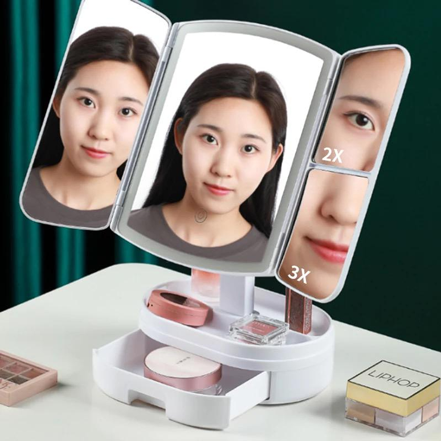 Maquillaje Tocador Espejo de 3 pliegues  4