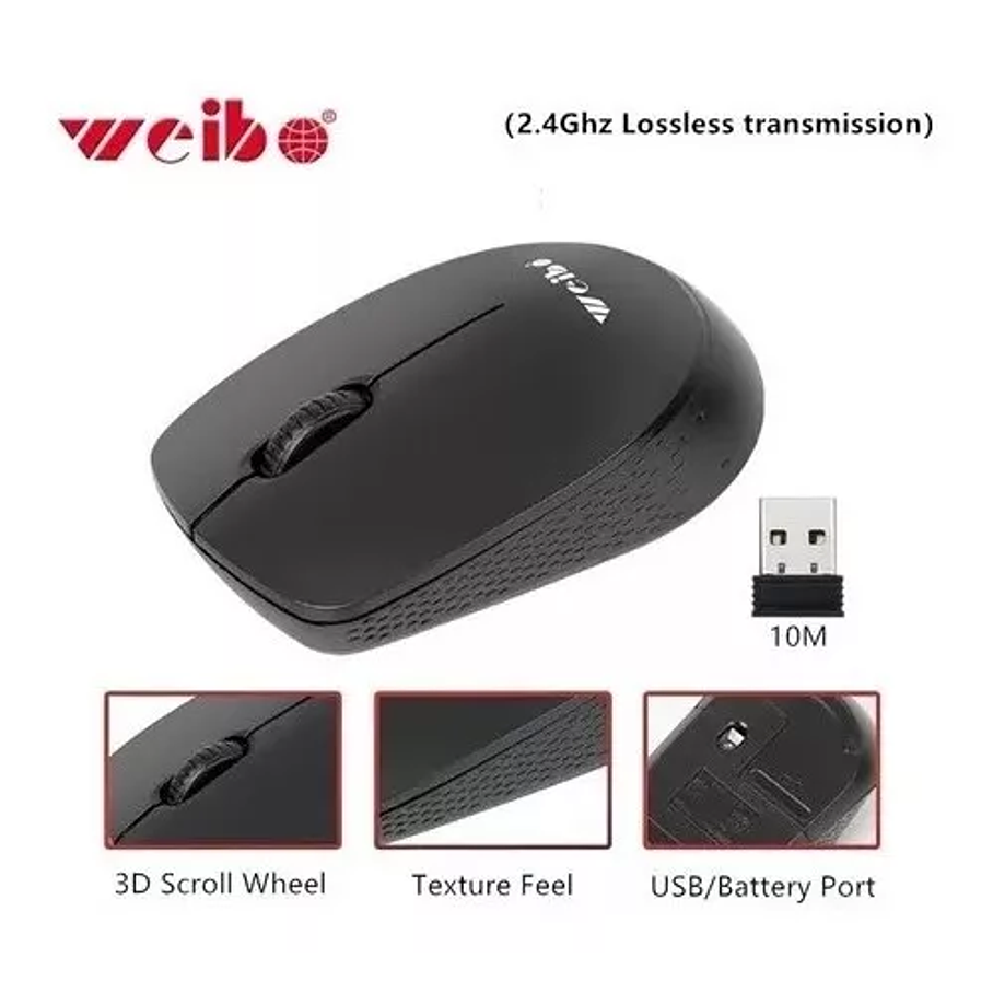 Mouse Inalámbrico Notebooks Pc Ordenador Weibo  5