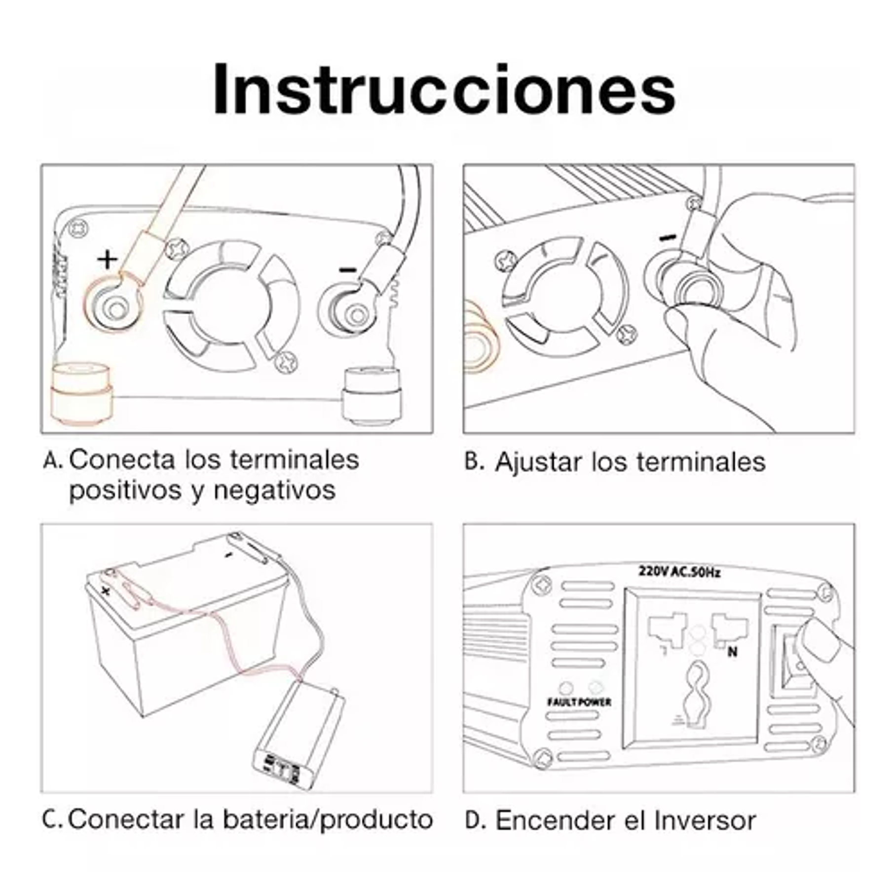 Inversor Conversor 2000w Usb Voltaje Corriente 12v 220v Auto 5