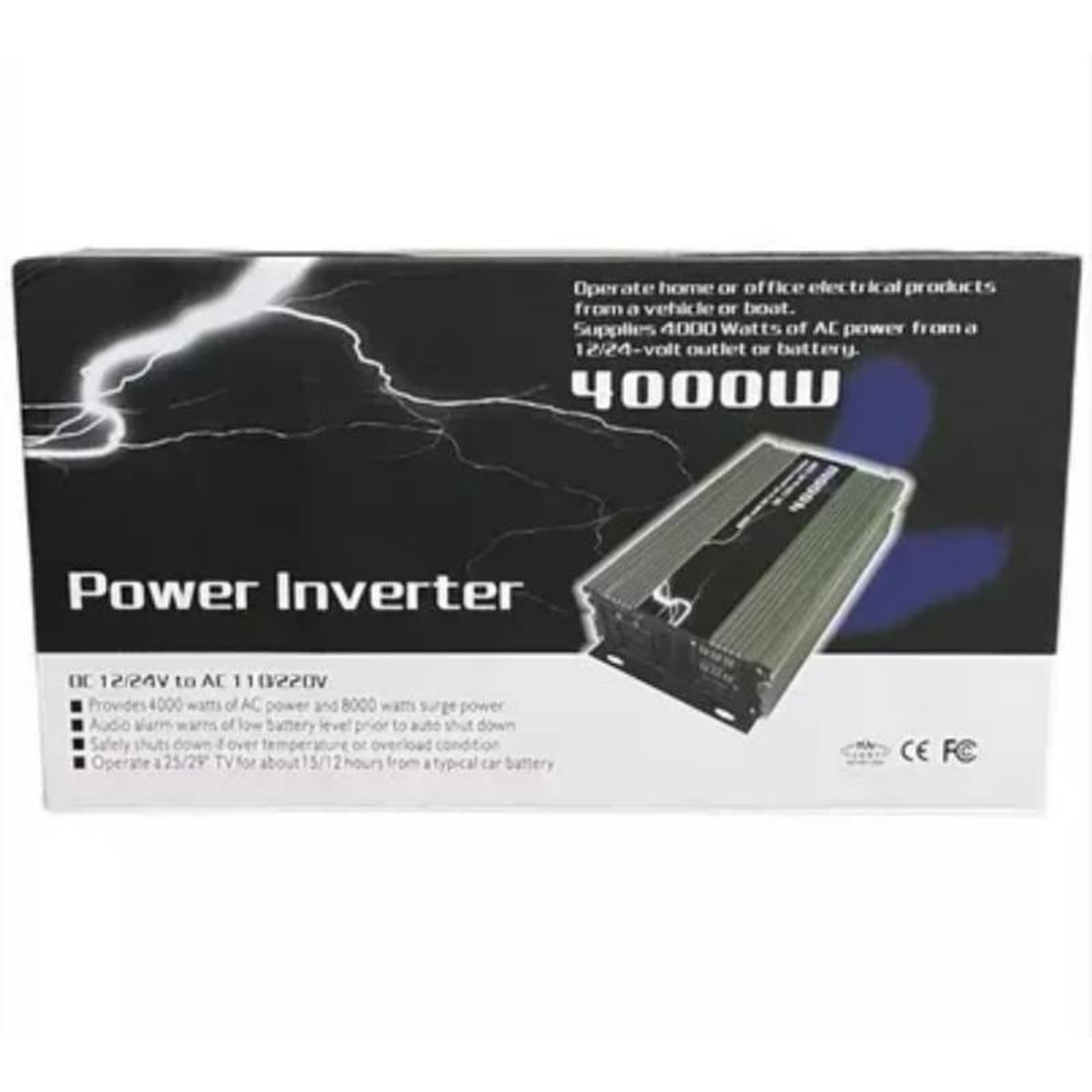 INVERSOR DE VOLTAGE CORRIENTE 12V A 220V 4000W USB 2