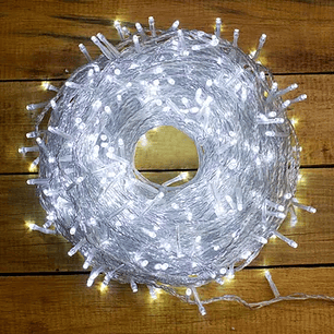 Guirnalda Led En Rollo 50 Metros Luz Calida Corriente Navidad Festejo
