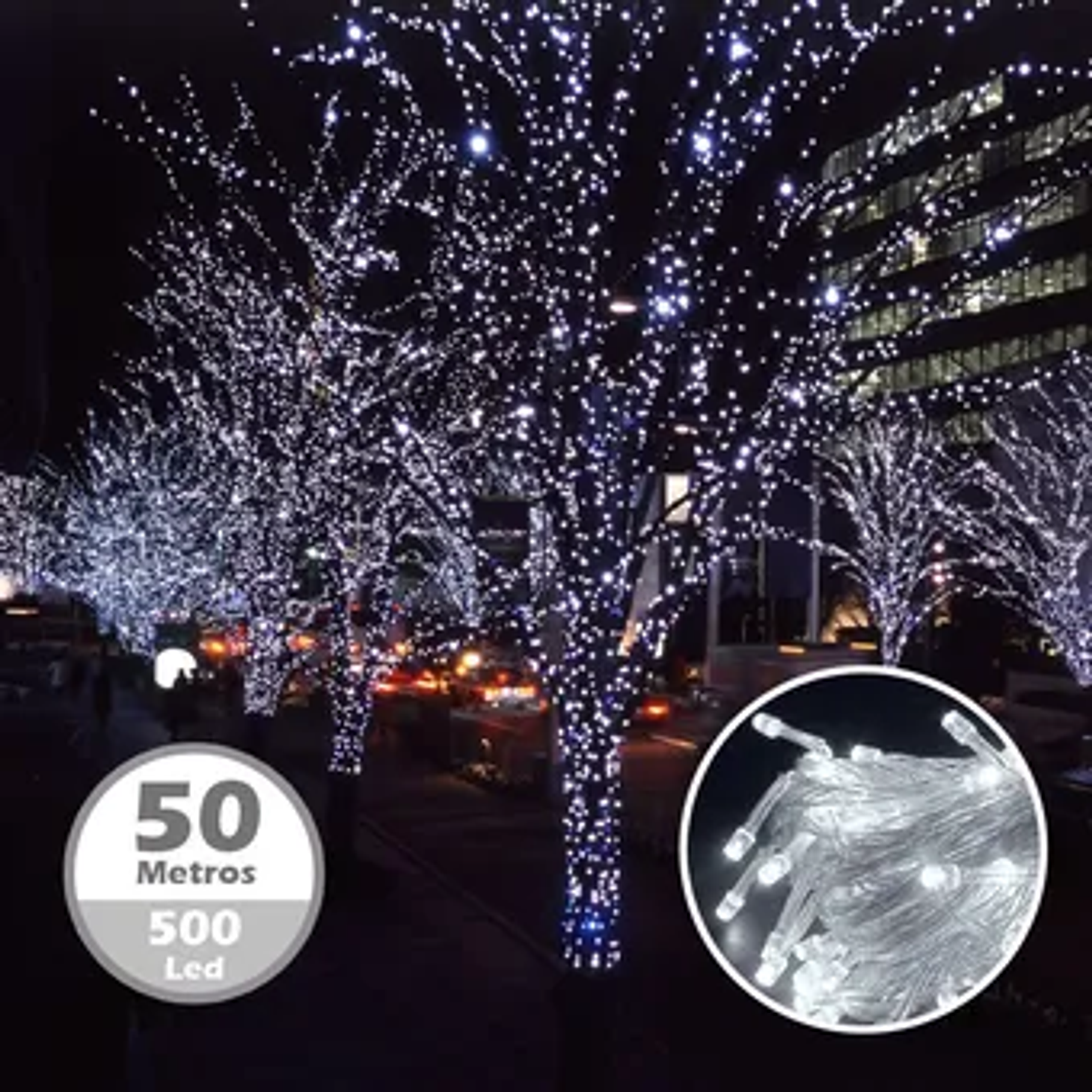 Guirnalda Led En Rollo 50 Metros Luz Calida Corriente Navidad Festejo 4