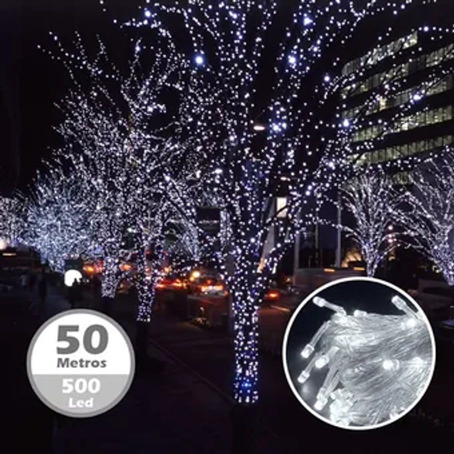 Guirnalda Led En Rollo 50 Metros Luz Calida Corriente Navidad Festejo 4