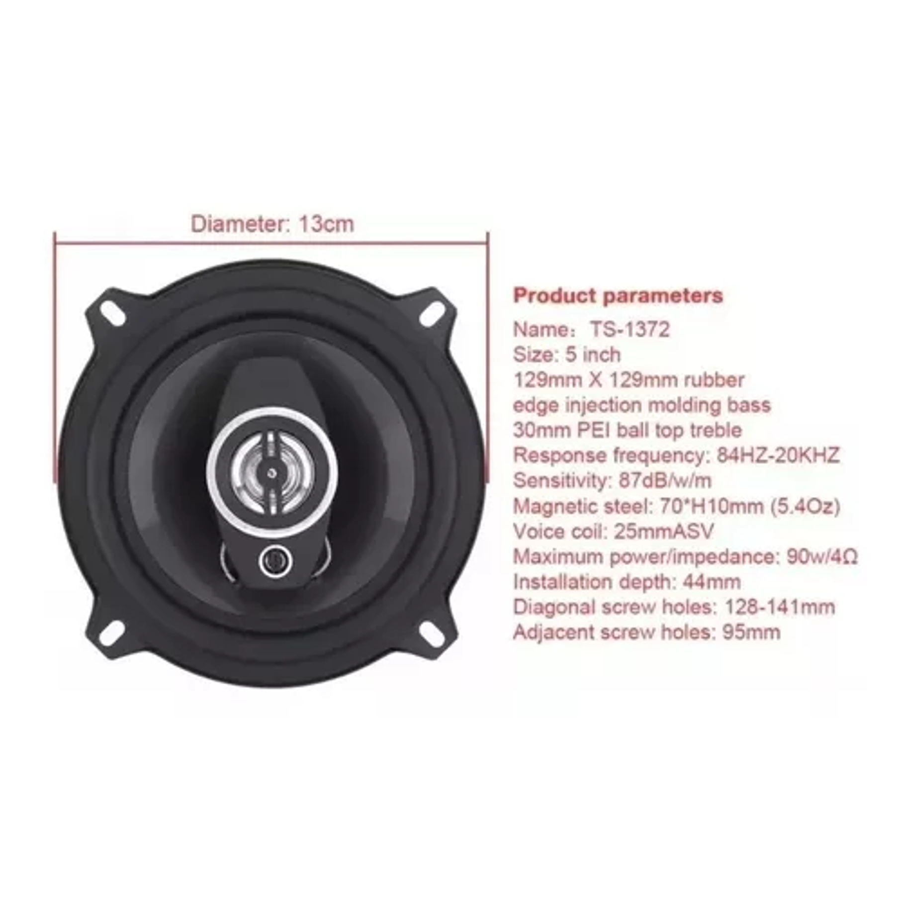 Parlante Auto Pcinener Ts-1372 350w 13cm Audio 3