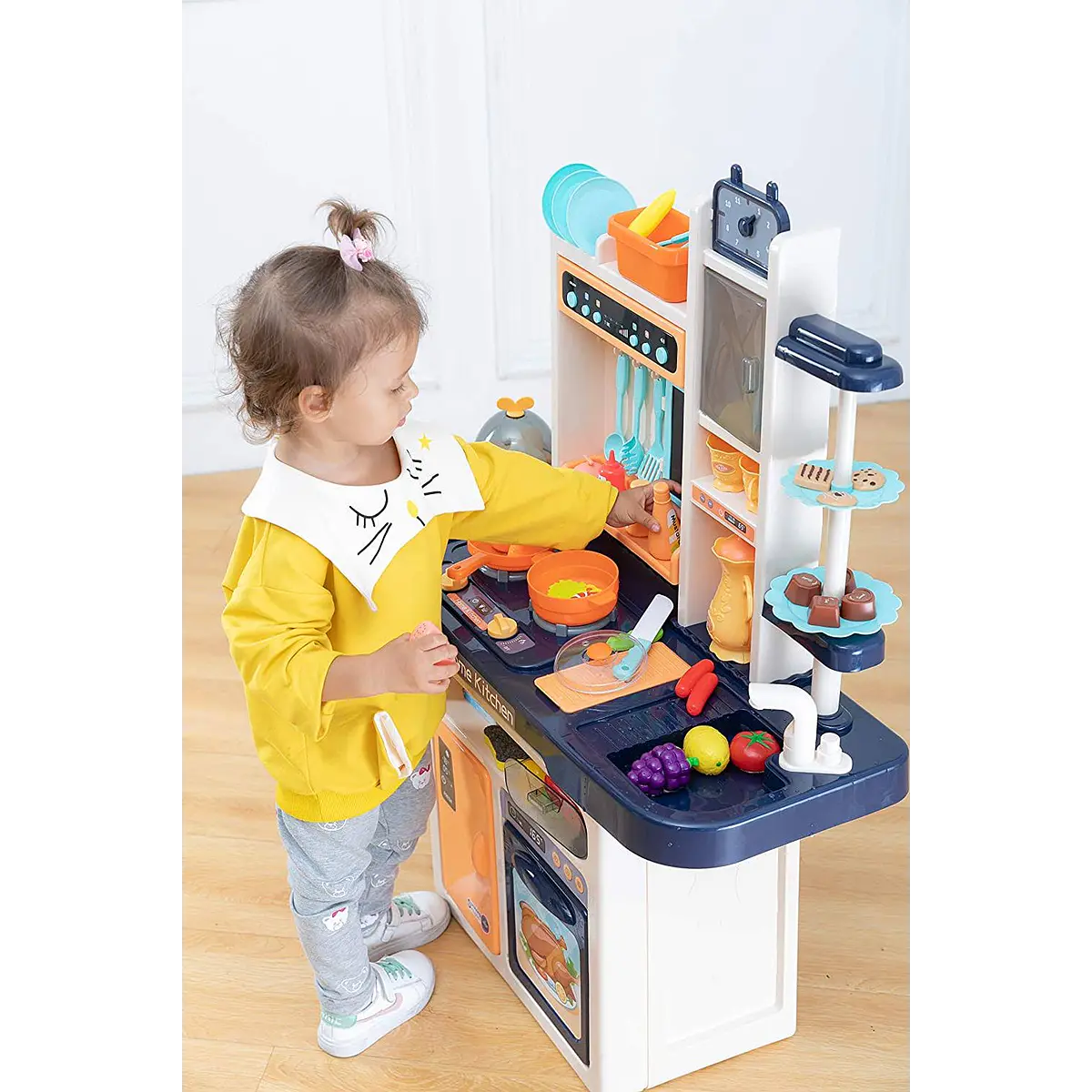 Cocina De Madera Con Luces Y Sonidos – Cocinita Infantil Montessori Con Horno, Fregadero Y Accesorios | Para Niños +3 Años