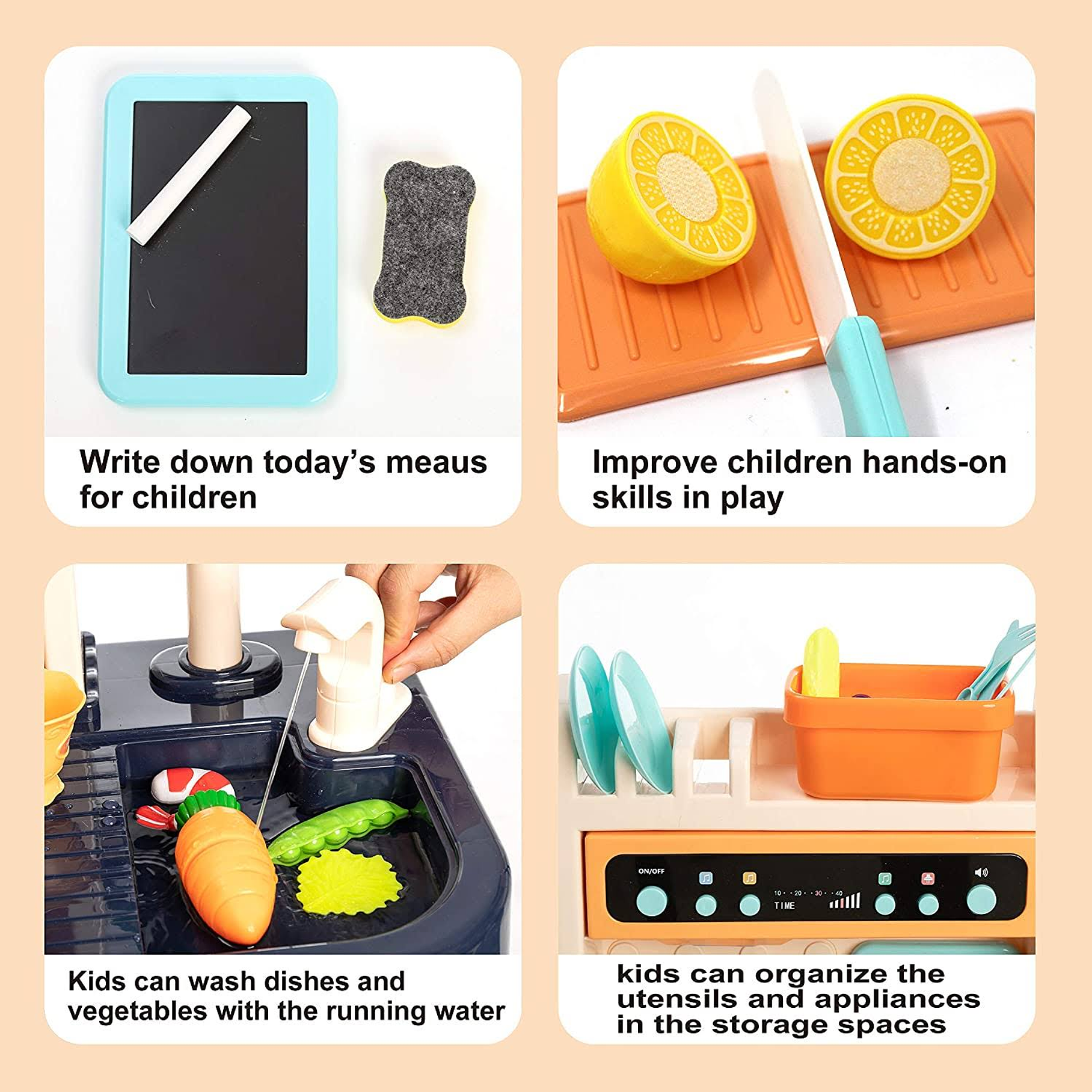 Cocina Juguete Para Niños 65 Piezas Luces Sonidos Infantil 5