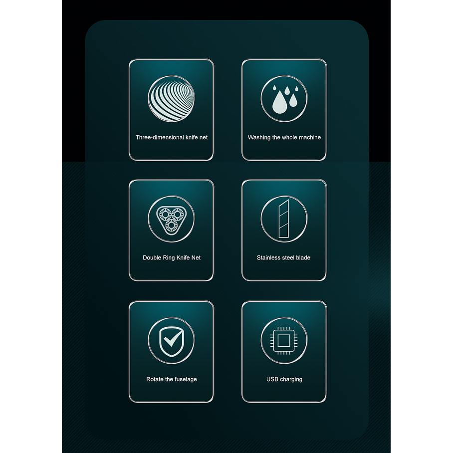  Afeitadora Eléctrica para Hombre Inalámbrica Recargable por USB 5