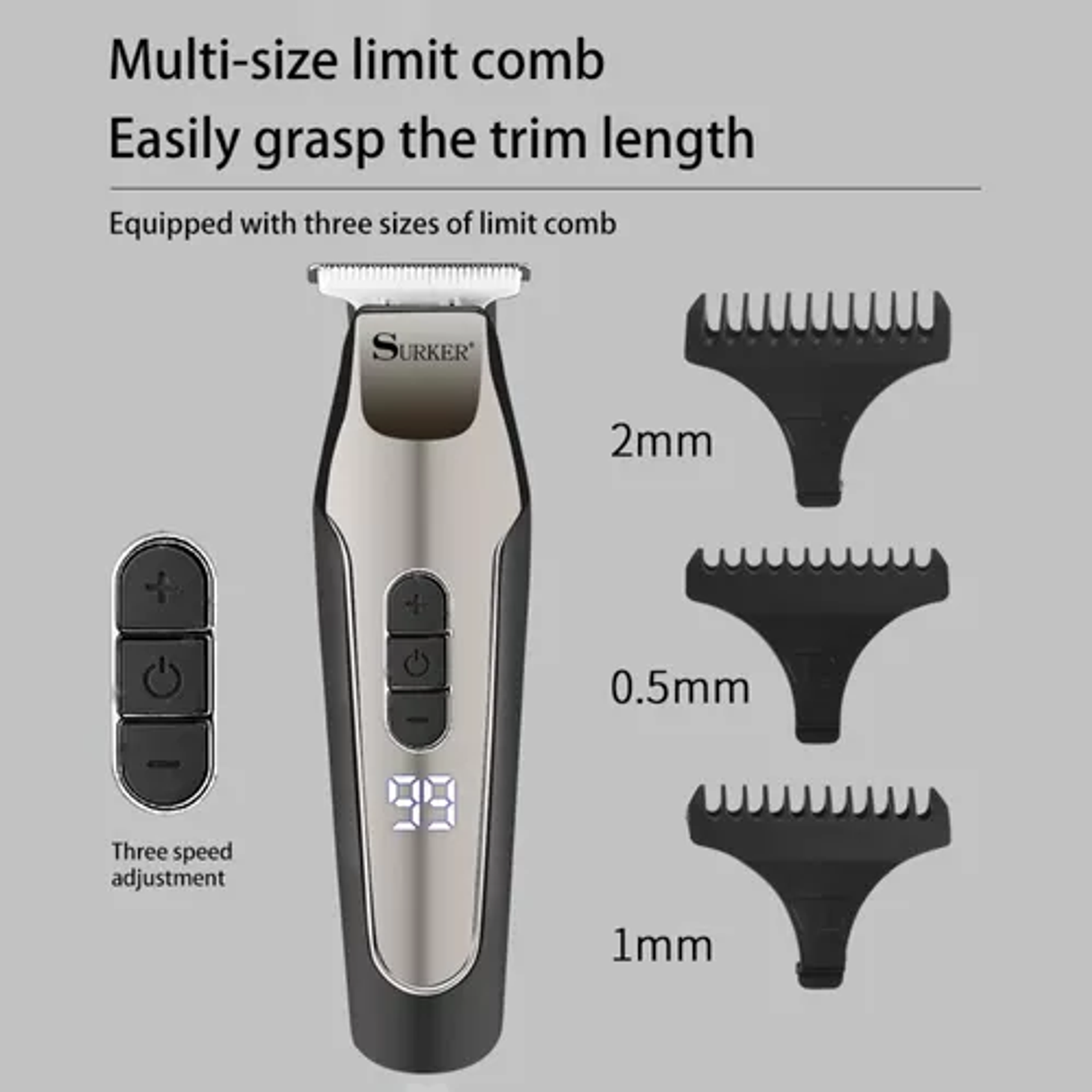 Maquina Afeitadora Rasuradora Digital Inalámbrica Recargable 2