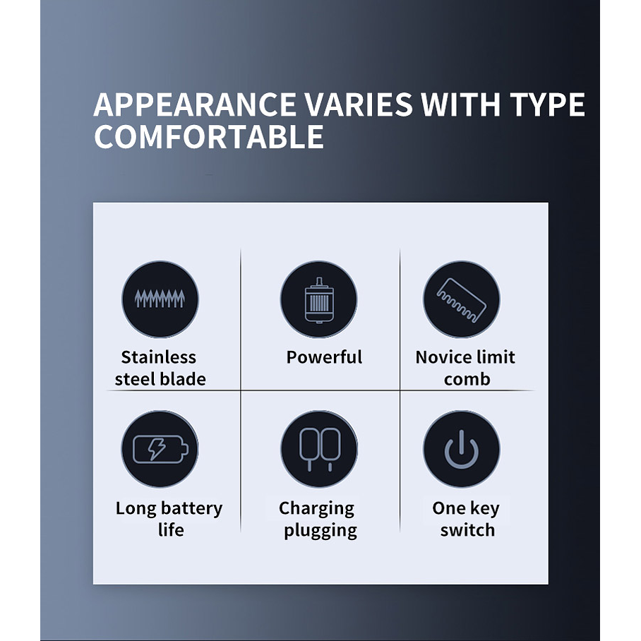 Cortadora Pofesional  de Pelo para Hombre, Recortadora eléctrica para Barba 6