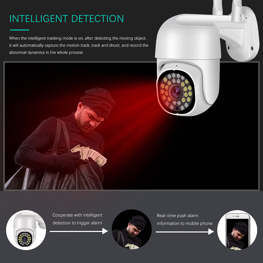 Cámara IP Exterior Wifi Inalámbrica Para Exteriores  5