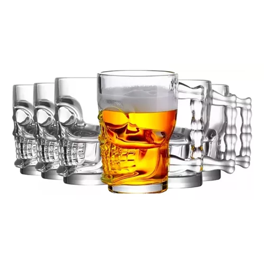 Vasos Cerveceros  Calavera 530 Cc Set 6 2