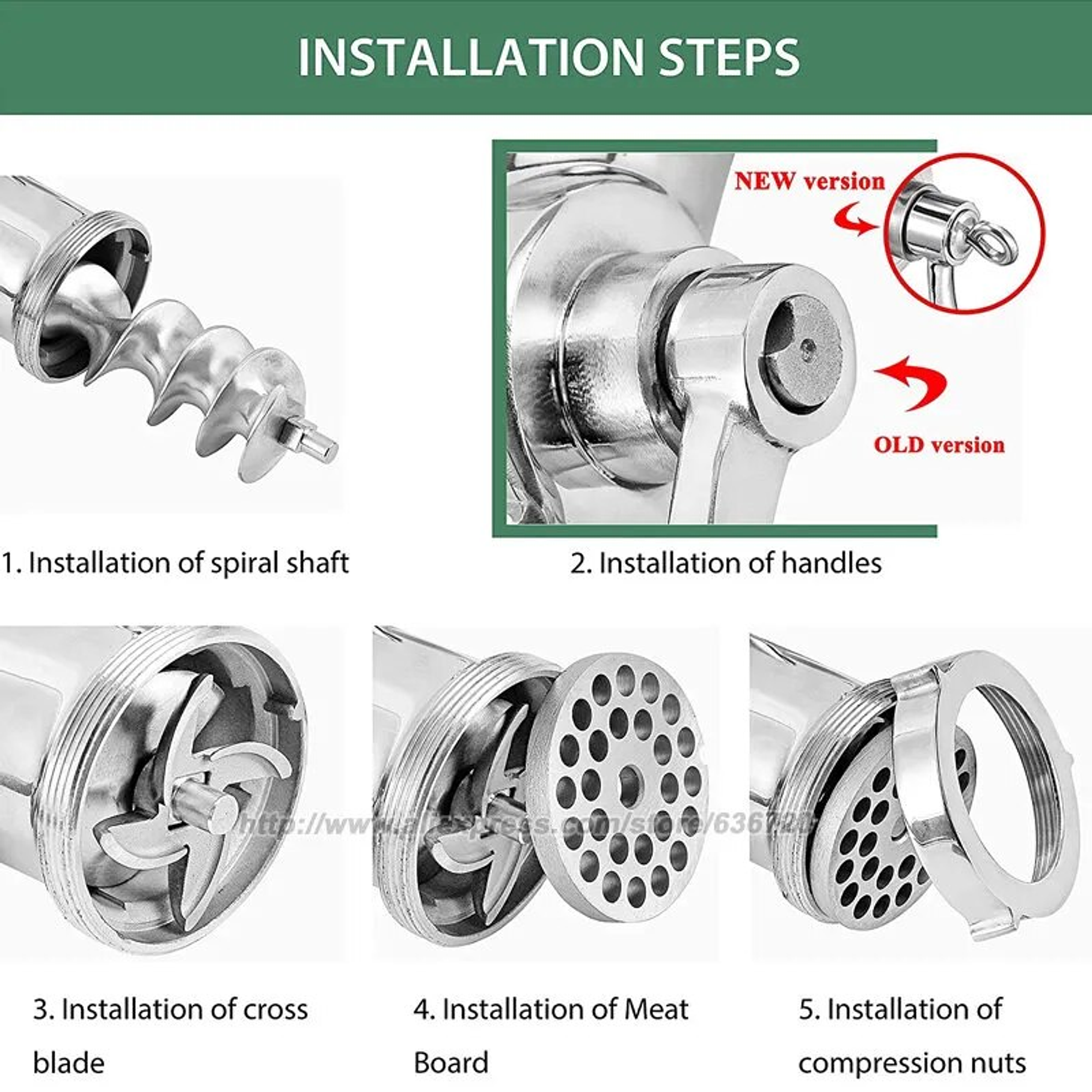 Picadora de Carne y Pasta Procesador de Alimentos Manual 3