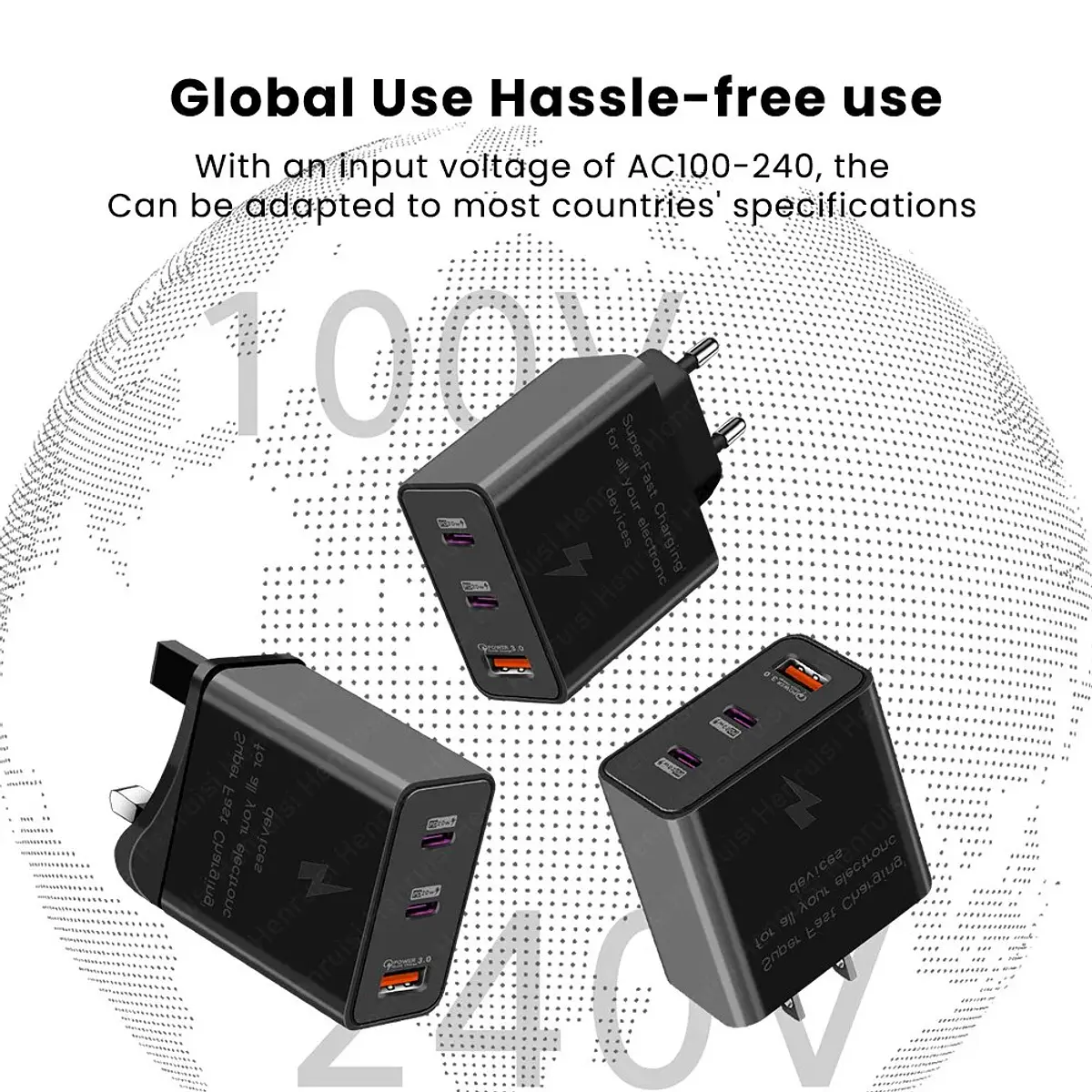 Aioneus Cargador USB, 33W 4 Puertos Quick Charge 3.0 Cargador USB De