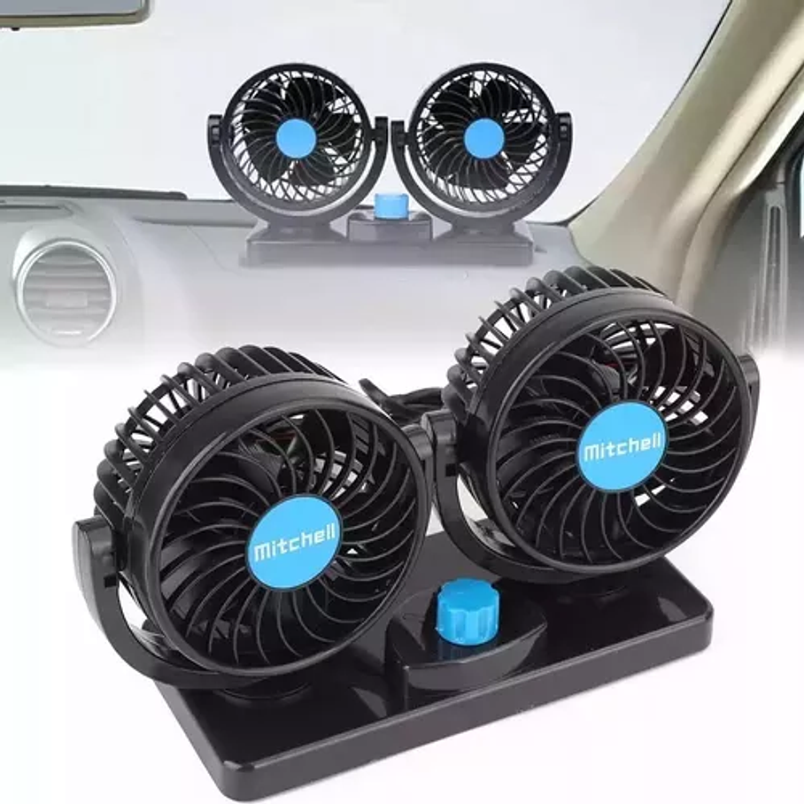 Ventilador De Automóvil Doble Turbo 12v 360º 2 Velocidades 6