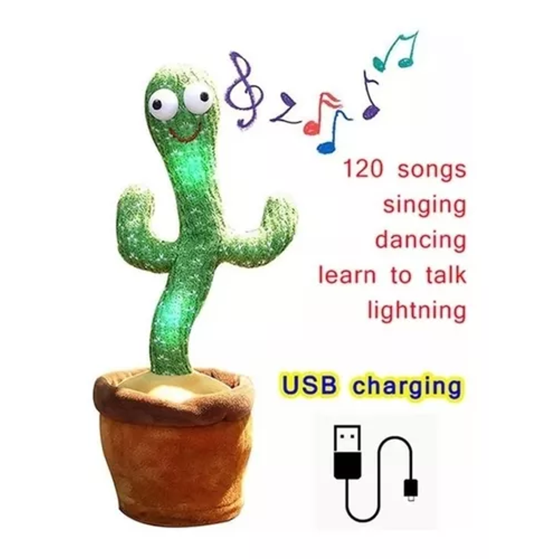 Cactus Bailarin Imita Voz, Musical, Bailarin Juguete Felpa 2