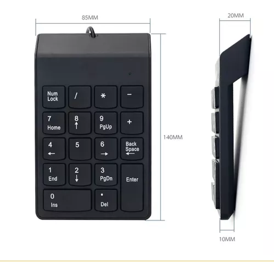 Teclado Numérico Usb Notebook Alámbrico Gk 3
