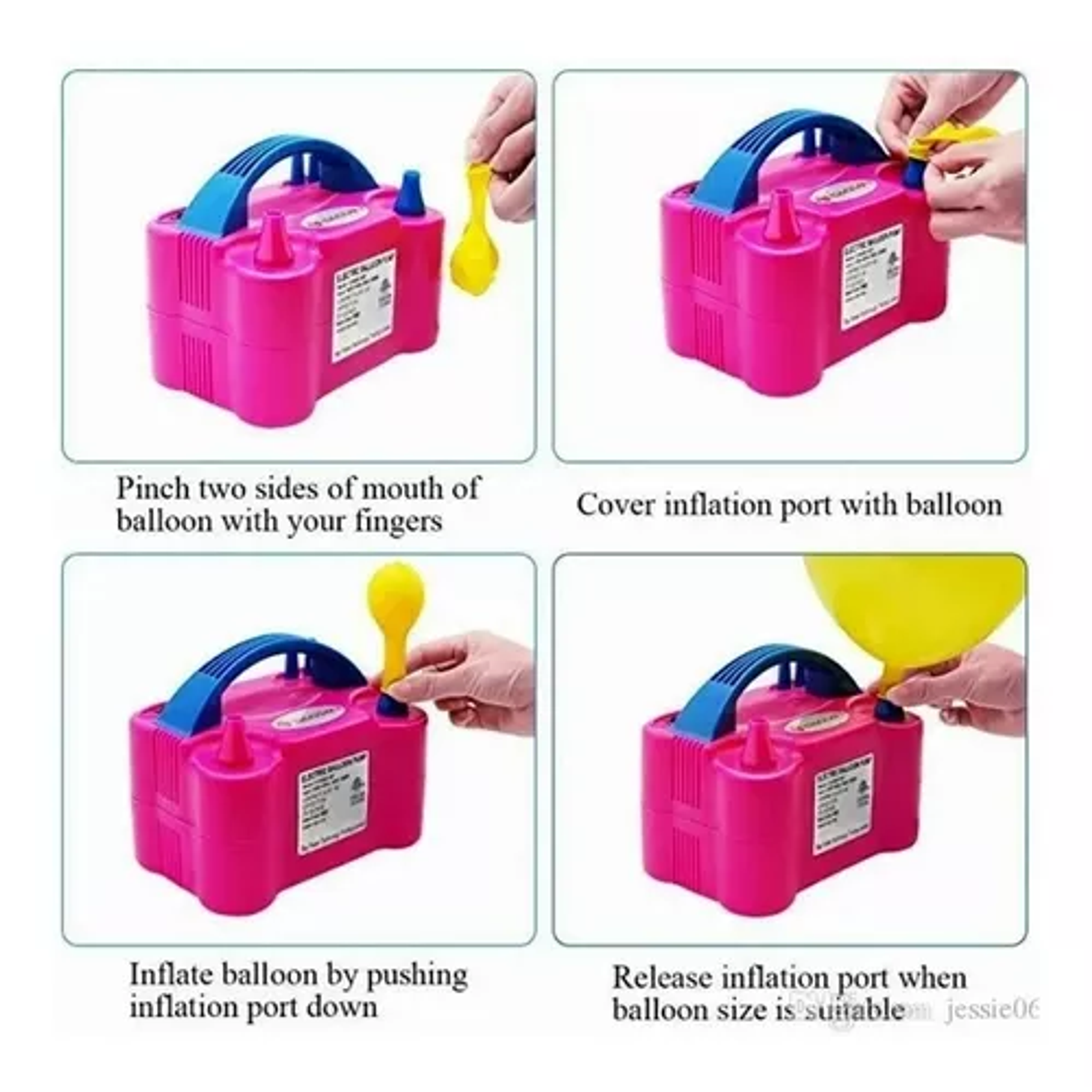 Inflador De Globos Eléctrico 2 Inyectores Pro 4